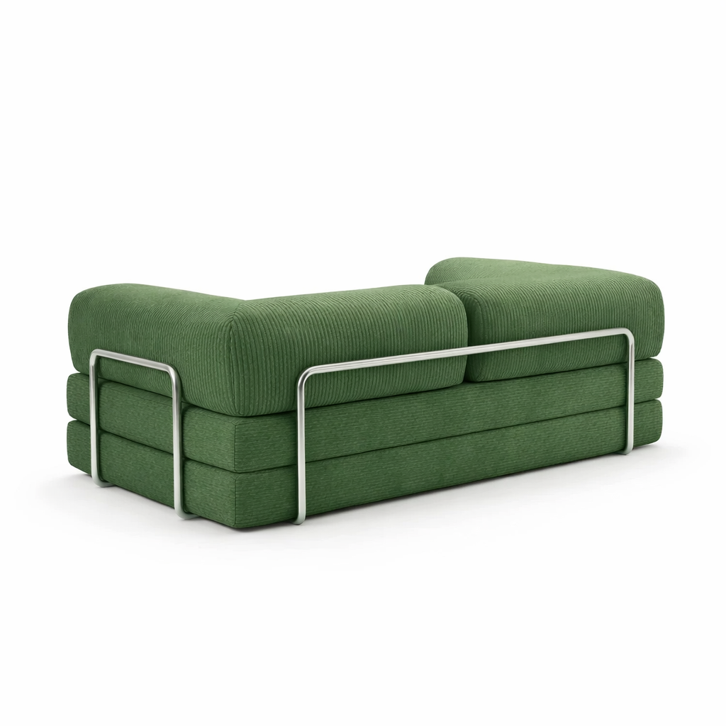 canapé lit convertible velours côtelé vert