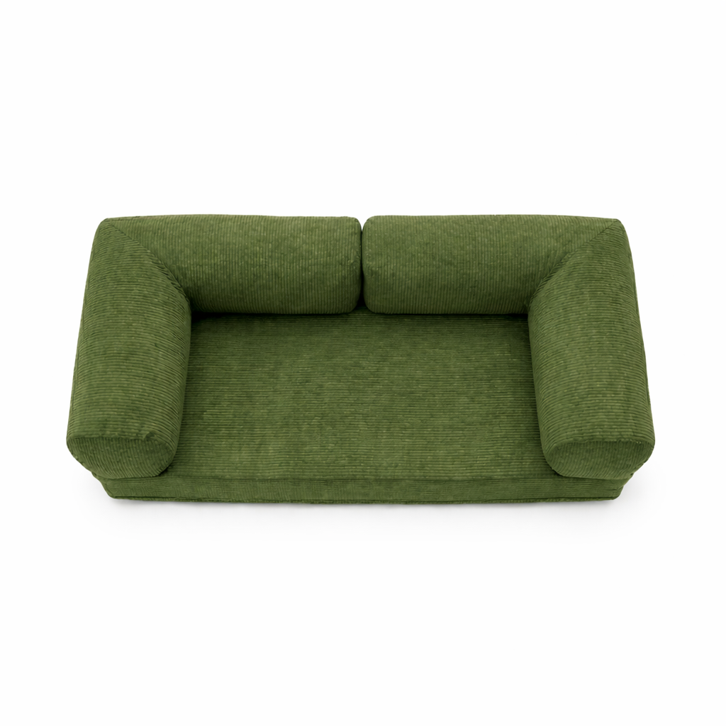 canapé lit convertible velours côtelé vert