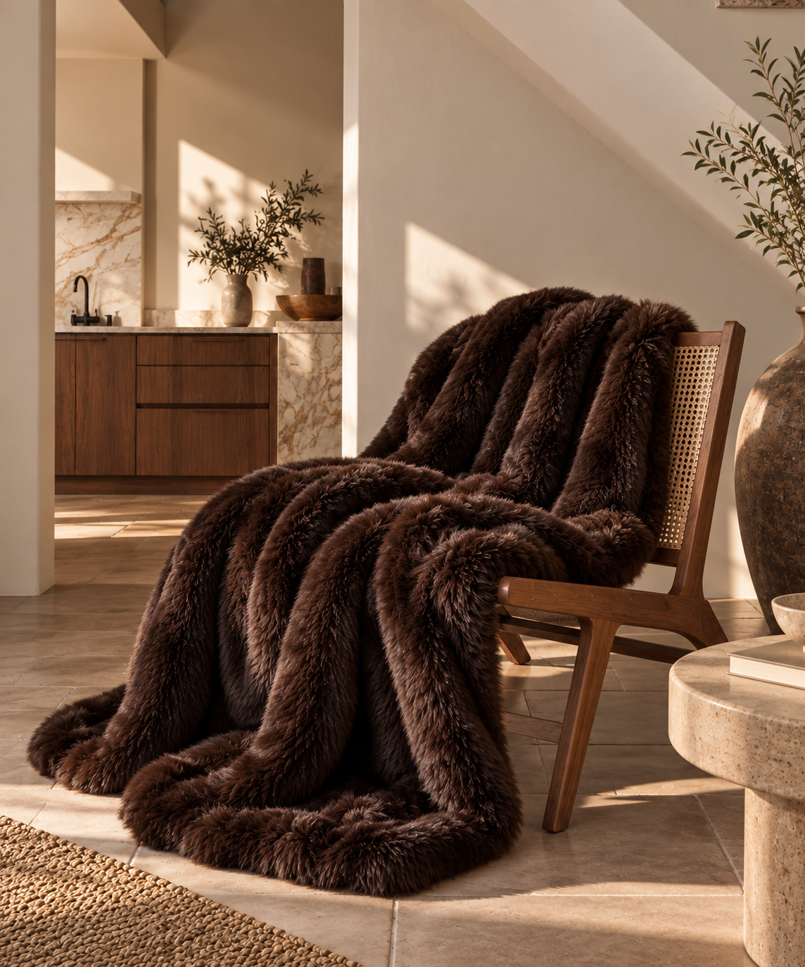 Plaid Neva Marron Chocolat