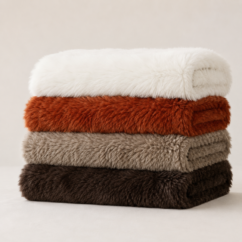 plaid fausse fourrure blanc moelleux