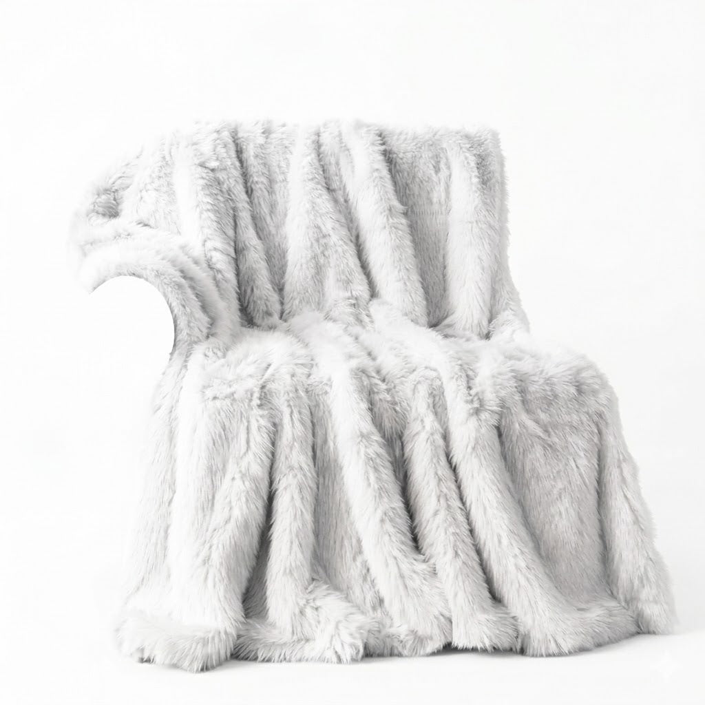 plaid fausse fourrure blanc moelleux
