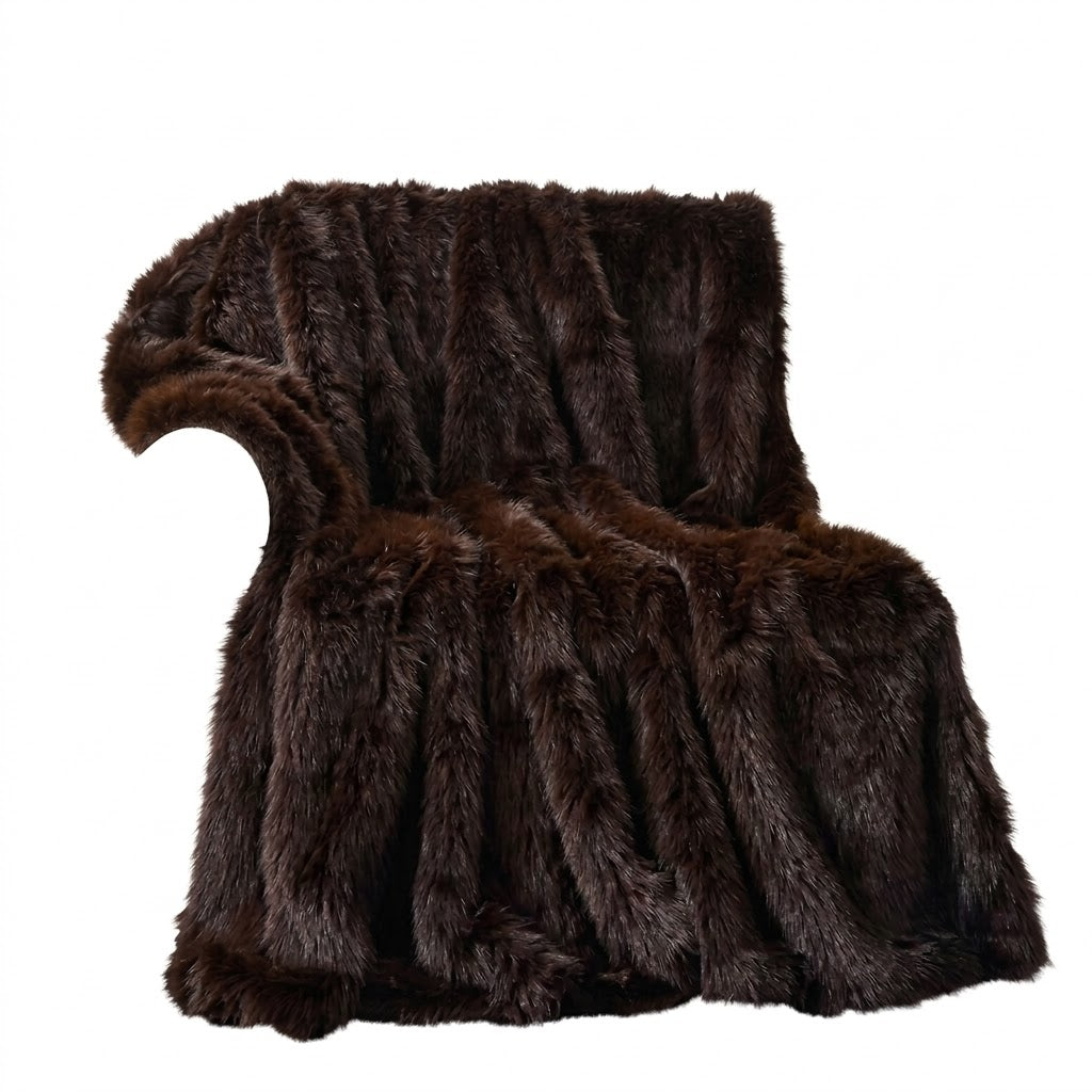 plaid fausse fourrure marron chocolat