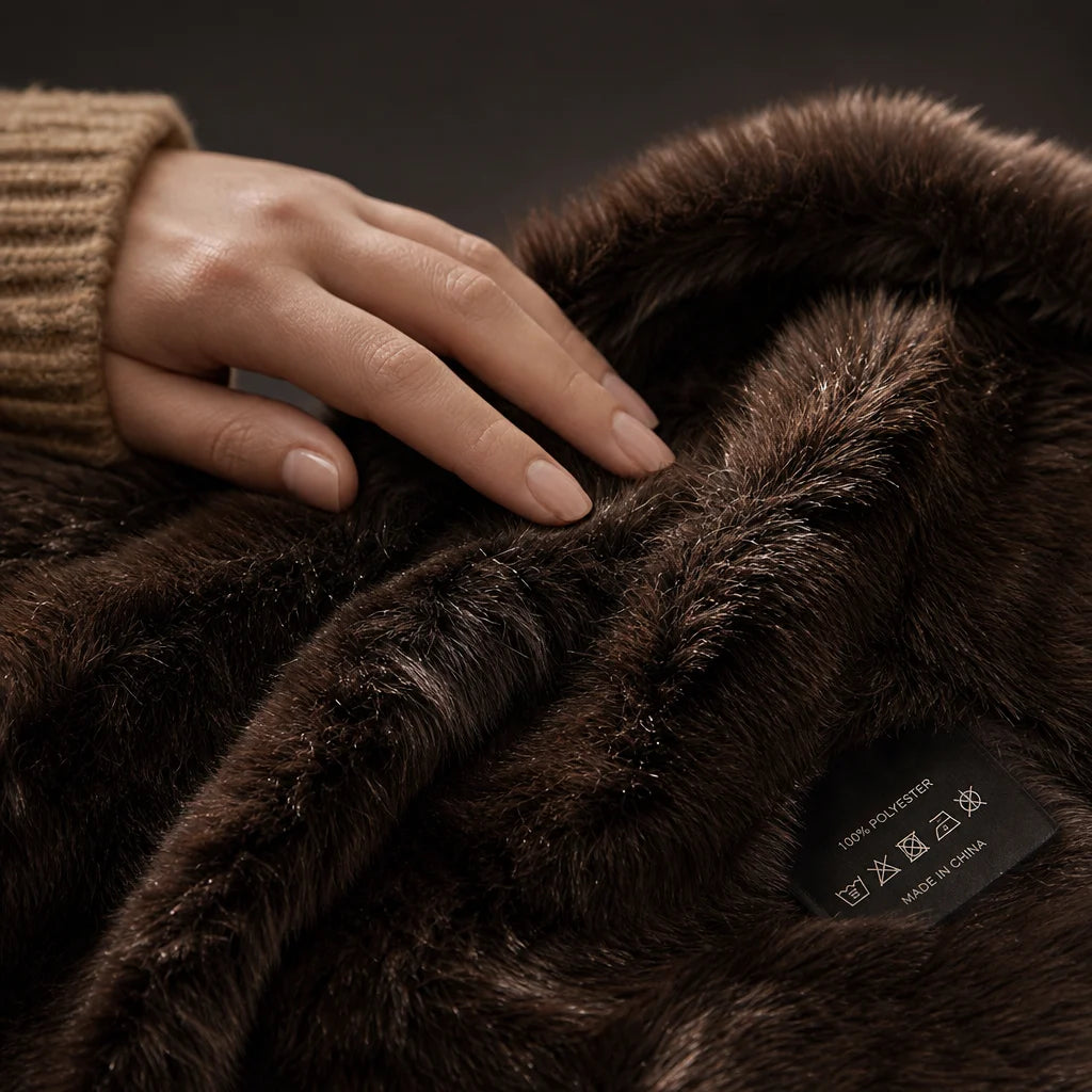 plaid fausse fourrure marron chocolat
